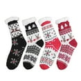 thumbnail image 6 of WREESH Women's Casual Winter Home Non-Slip Fleece Warm Thick Christmas Socks Above-Ankle Socks White, 6 of 7