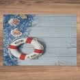 thumbnail image 6 of Ambesonne Ocean Jigsaw Puzzle Durable Cardboard, Fishing Net Wood Seashell, 1000 pcs, Dust Blue Red, 6 of 6
