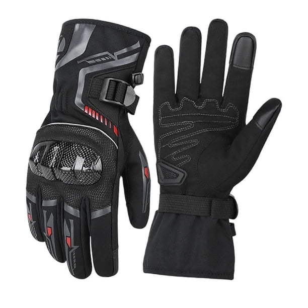Cold Weather Motorcycle Gloves Waterproof Thermal Insulation Carbon Fiber Reinforced Riding Hand Protection for Men Use Pink