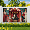 thumbnail image 6 of Colorful Theme Circus Banner Clown Design Decorative Elements Red Curtains Party Decoration Carnival for Kids Party Indoor Decoration Birthday Celebration, 6 of 9