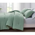 thumbnail image 3 of Chezmoi Collection Calvin 3-Piece Jacquard Comforter Set Queen Size, Sage Green Textured Woven Lightweight Comforter Bedding for All Season, 3 of 9