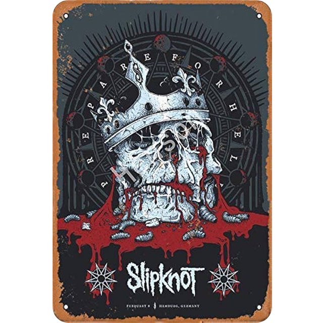 Placa Metal Vintage Slipknot Pintura Hierro Rectangular Arte La Pared 20x30cm