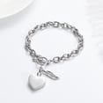 thumbnail image 5 of Cremation Ashes Jewellery Small Urns Bracelets Women Men Adjustable Leather Bracelet Heart Locket -God has you in his arms, I have you in my heart, 5 of 5