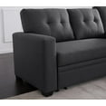 thumbnail image 2 of HomeStock City Chic L-Shaped Fabric Reversible, Easy Convertible Pull-Out Sleeper Sectional Sofa-Color:Dark Gray, 2 of 9