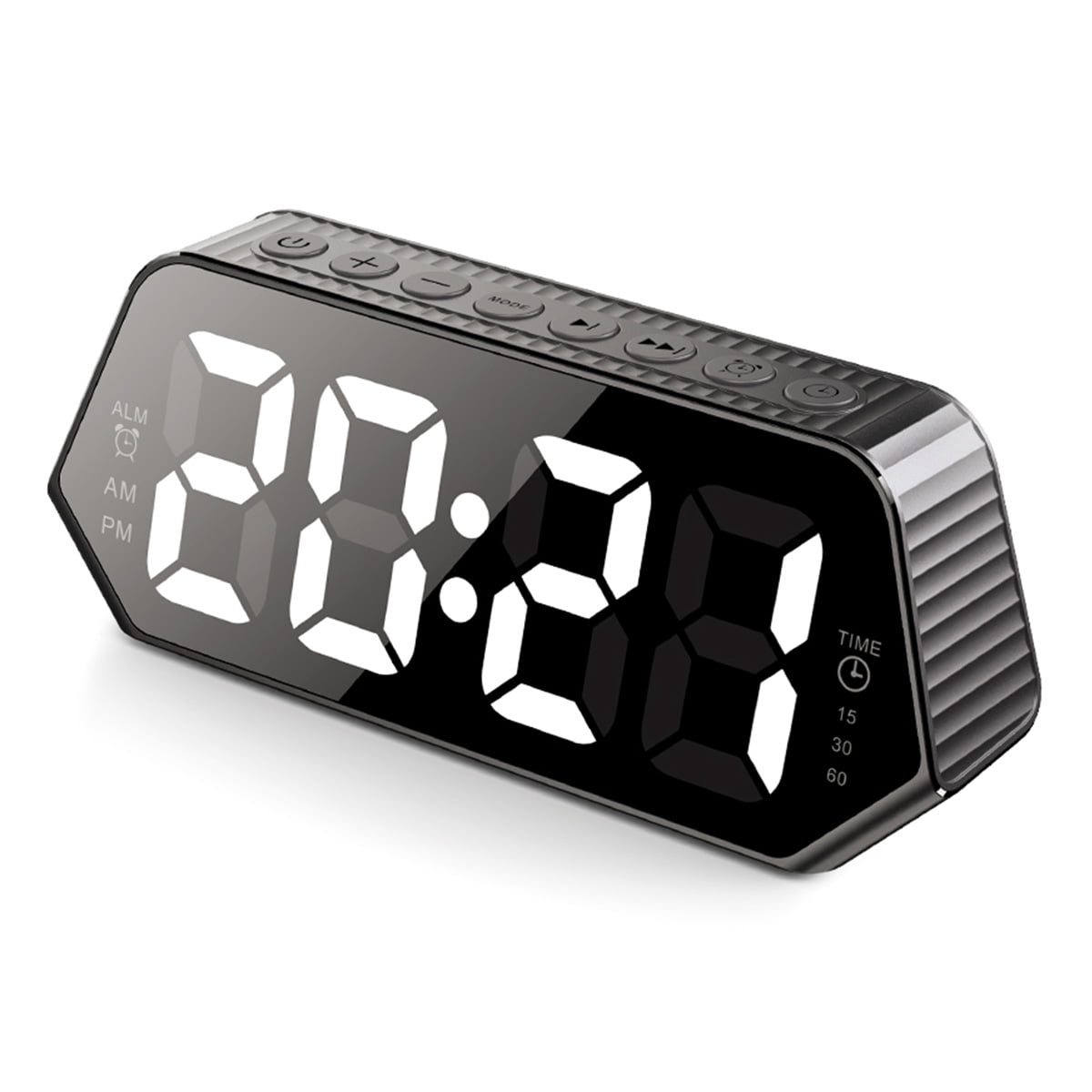 Wooden Mini Digital Clock With 3 Levels Of Brightness And Vocal Control