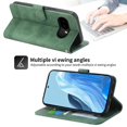 thumbnail image 3 of Wallet Case for Google Pixel 10A Flip Phone Case with Card Slots, Cash Pocket, Kickstand, Magnetic Closure & Wrist Strap, TPU Soft Shell Cover Green, 3 of 6