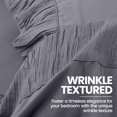 thumbnail image 4 of Queen Sheet Set – 4-Piece Bedding Sheets with Ruched Pillow Case Design – Soft & Breathable – Includes Fitted, Flat & Pillowcases (Grey), 4 of 5