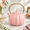 Pumpkin: Pink-40 oz (1200 ml), variant on Pink Pumpkin Cast Iron Teapot - Cute Tea Kettle Stovetop Safe
