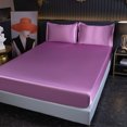 thumbnail image 1 of Wweixi Breathable Solid Color Satin Sheets Machine Washable Comfortable Durable Protects Mattress Odorless bean paste 1Set, 1 of 6
