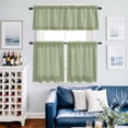 thumbnail image 2 of Cameo Green Retro Greek Key Kitchen Curtains Sets for Windows 24 Inch Length, Geometric Greece Ancient Rustic Rod Pocket Window Treatments Tier Curtains and Valances Set for Bedroom/Bathroom, 2 of 8