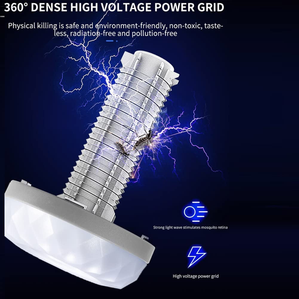 SUTENG Bug Zapper, Bug Zapper Outdoor Lamp Electric shock Mosquito Zapper, Bug Zapper Outdoor Solar and USB Charging Orange