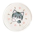 thumbnail image 5 of 18cm Household Table Insulating Pot Mat Round Plate Insulating Mat Heat Insulating Plate Mat Cream Colored Gray Cat, 5 of 5