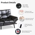 thumbnail image 3 of Convertible Futon Sofa Bed,Sleeper Futon Bed Couch,Memory Foam Futon Sofa,Loveseat Sofa Bed, Leather Modern Sofa My Lux Decor Round, 3 of 8