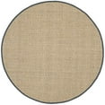 thumbnail image 3 of Safavieh Natural Fiber Collection NF114Q Border Basketweave Tapis de Prairie Marine, 8' x 8' Rond, Gris Foncé, 3 of 5