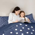 thumbnail image 5 of Manfei White French Dots Full Size Comforter Sets,Geometric Circles Bedding Comforter Set,Kawaii Polka Dot Bedding Sets For Child,Microfiber Bedroom Decor Reversible,3pcs, 5 of 8