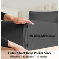 thumbnail image 4 of SKY BEDDINGS Zipper Fitted Sheet - King Size, 8 Inch Deep Pocket, Hotel Quality Brushed Microfiber Bottom Sheet, Soft Wrinkle-Free, Shrinkage and Fade Resistant, 1 Fitted Sheet Only (Dark Grey), 4 of 10