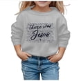 thumbnail image 1 of MIASHUI Chandail en Molleton Filles Hauts Enfants Col Rond Manches Longues Pulls Graphiques, Gris, 3-4 Ans, 1 of 4