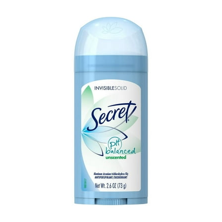 Secret Invisible Solid Antiperspirant Deodorant, Unscented - 2.6 oz - 2 Packs
