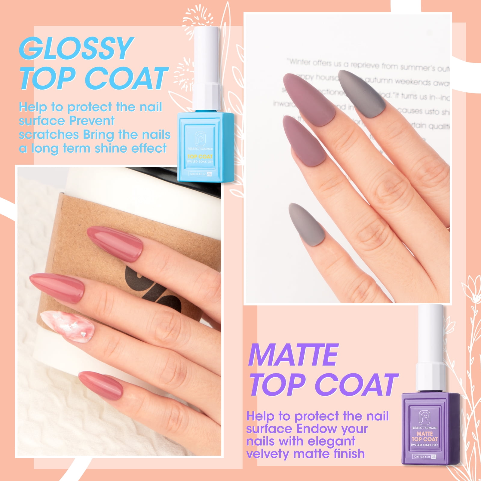 Perfect Summer Gel Nail Polish Starter Kit with 36W UV Light, 12 Colors Nude Grey Pink Brown Gel Polish with Top and Base Coat, Soak Off Gel Polish Kit with UV Nail Lamp, UV Nail Gel Gift for Women