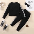thumbnail image 4 of 18 Months Toddler Baby Girls Clothes Baby Girls Outfits 18-24 Months Baby Girls Long Sleeve Round Neckline Solid Color Top Pants 2PCS Set Black, 4 of 7