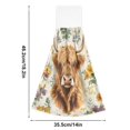 thumbnail image 6 of Yayeee Kitchen Hanging Hand Towels Set of 2 with Loop Bathroom Absorbent Tie Towel, Floral Cow, 6 of 7