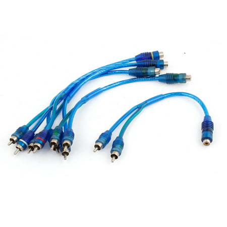 Unique Bargains Car Audio RCA Female to Dual RCA Male Splitter Adapter Cable Wire Connector