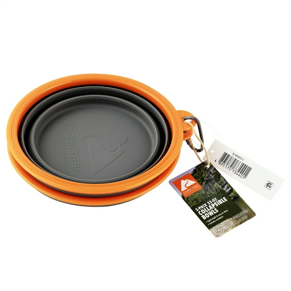 Ozark Trail 2 Pack Dog Travel Bowls Portable Foldable Dog Water Dish Bowl for Pets