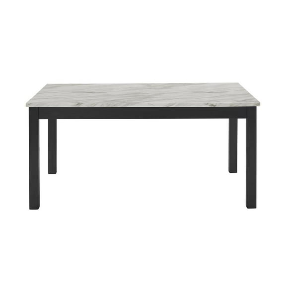 New Classic Furniture Celeste Wood Dining Table with Faux Marble Top in Espresso