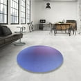 thumbnail image 4 of Ahgly Company Machine Washable Indoor Round Transitional Sky Blue Area Rugs, 4' Round, 4 of 7