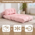 thumbnail image 6 of JONPONY Folding Sofa Bed, Convertible Sleeper Chair with Pillow Foldable Mattress with Back Support, Portable Sleeper Chair Bed Comfort Floor Sofa for Living room Bedroom, Single, Pink, 6 of 9