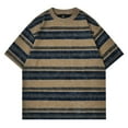 thumbnail image 2 of Jalioing Men's Striped Short Sleeve T Shirt Vintage Casual Crew Neck Loose Tees Tops Summer Shirts Streetwear, 2 of 5