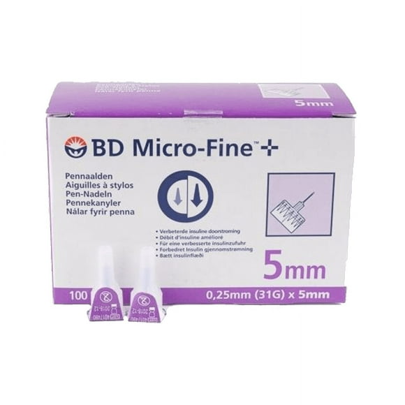 BD Micro-Fine Plus 100 Pcs. 0.25mm x 5mm Stylo
