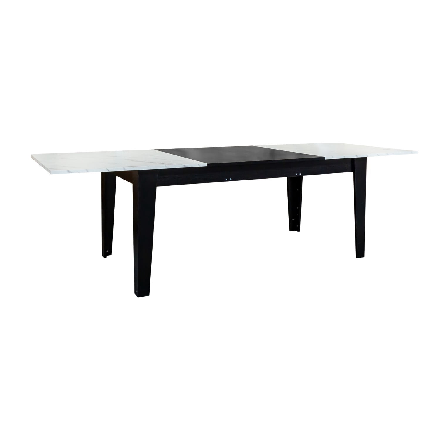106.3" Extendable Dining Table, Large Woodgrain Kitchen Table with Expandable Design, Modern Rectangular Dining Room Table for Family Meals, Office, Study & Gathering Spaces, White