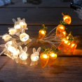 thumbnail image 1 of Cadena de luces de conejito, cadena de luces Led de conejo con pilas, luces decorativas con forma de conejito (1 Juego, naranja y blanco, 1 of 3