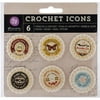 Prima Marketing Crochet Icons 1.5" 6/Pkg-Thread Tops