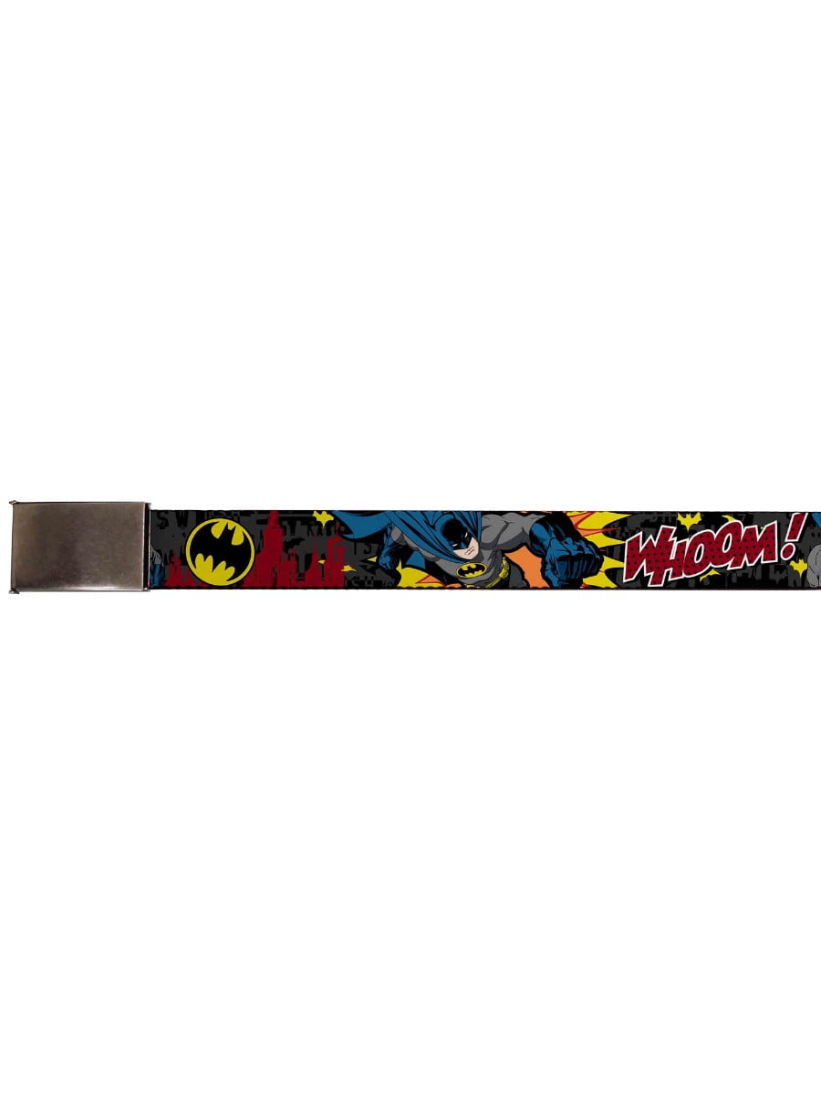 24-38 Inches in Length Iron Man 3-Action Poses/Avengers Comic Scene Blocks Grays/Black 1.5 Wide Buckle-Down Seatbelt Belt