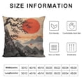 thumbnail image 5 of Heduofu  Bamboo Throw Pillow Cover Japanese Bamboo Trees Sun and Mountains Cotton Linen Decorative Rectangular Pillowcase for Sofa and Bed Couch 12"X20" White, 5 of 5