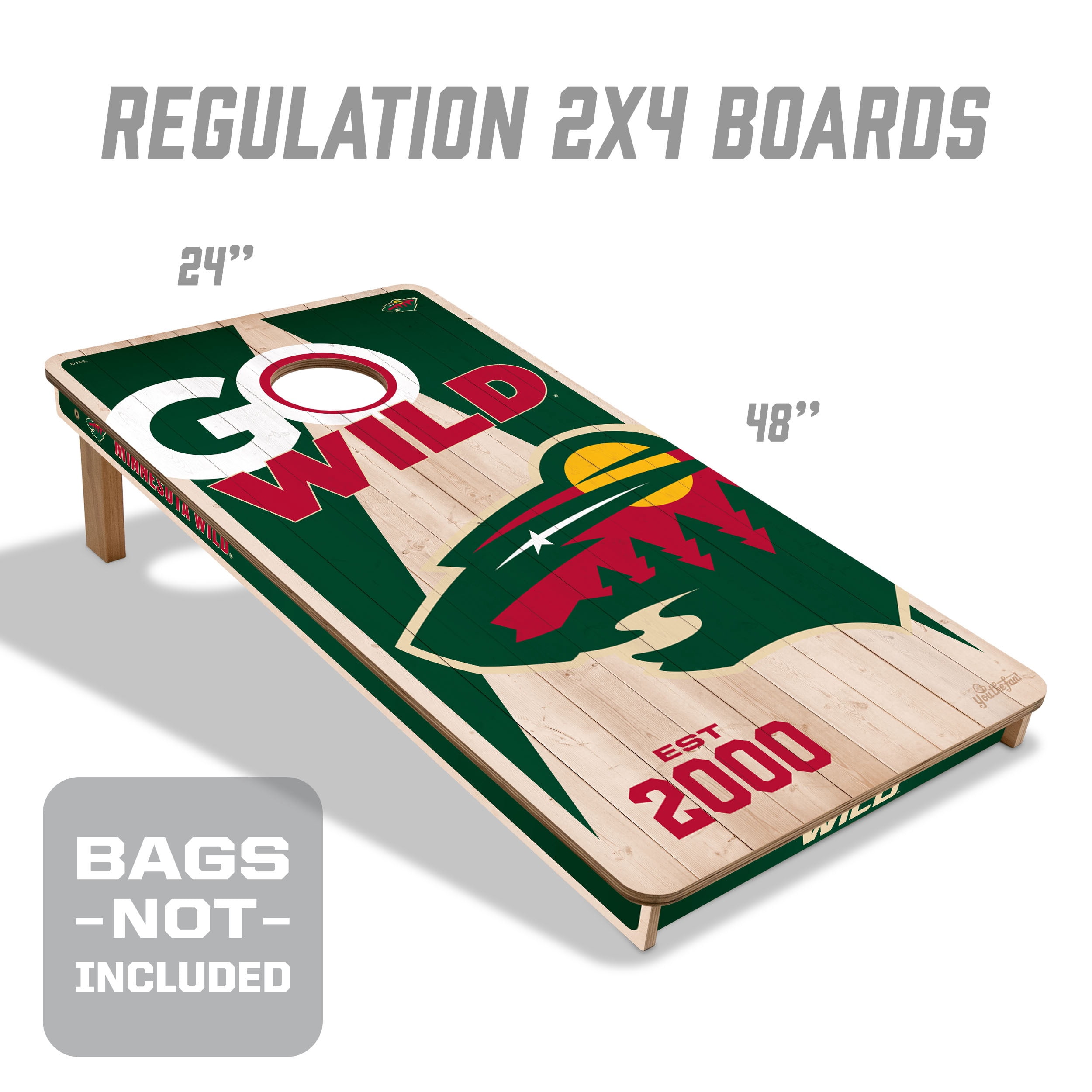 YouTheFan NHLMinnesota Wild 2' x 4' Cornhole Game No Bags