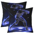 thumbnail image 1 of Set of 2 Baseball Throw Pillow Covers for Dorm,Neon Baseball Athletes Pillow Covers,Sports Game Cushion Covers,Purple Starry Sky Decorative Pillow Covers,18x18 Inch, 1 of 5