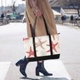 thumbnail image 4 of FORMRS Canvas Laptop Tote Bag for Women with 15.6" Computer Compartments Shoulder Handbag, Brown Starfish, 4 of 7
