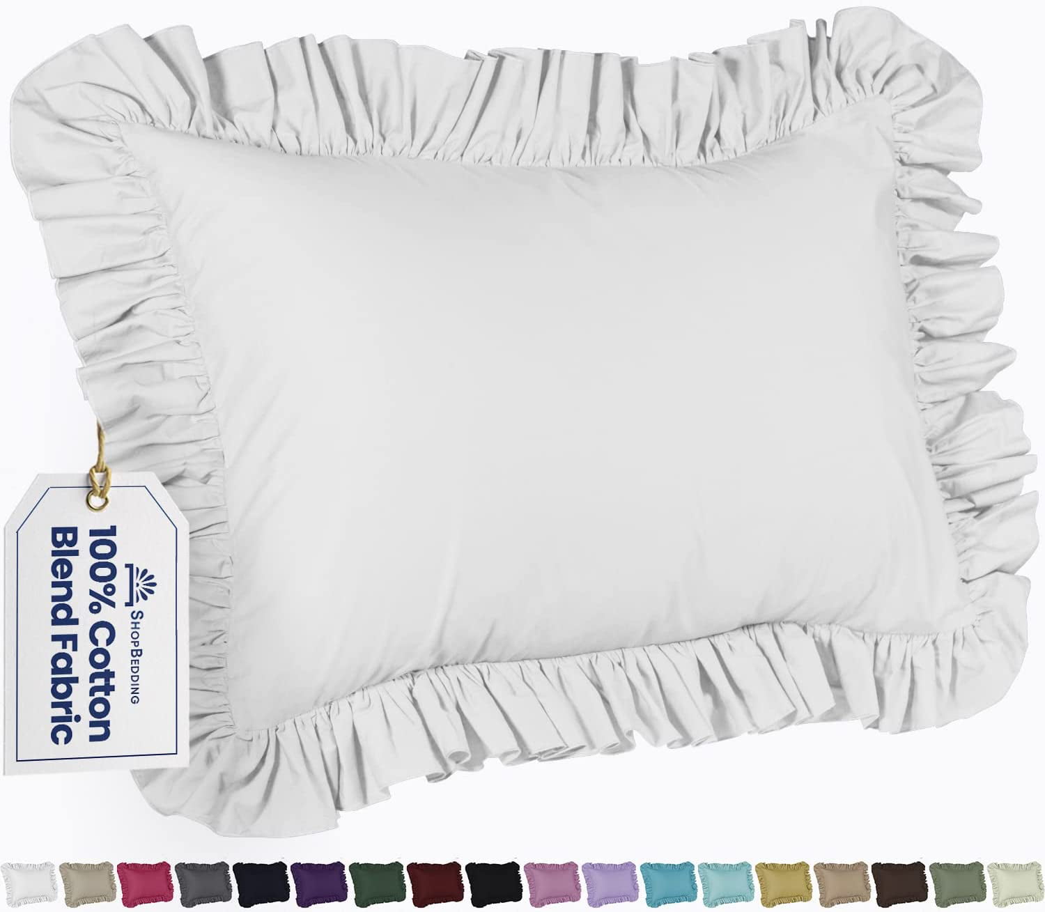Simply Shabby Chic® Ruffle Edge Reversible Linen Blend King Pillow Sham ONLY! 