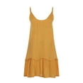 thumbnail image 3 of Patlollav Fashion Womens Sexy V-Neck Solid Color Loose Suspender Backless Sleevess Dress Skirt, 3 of 6