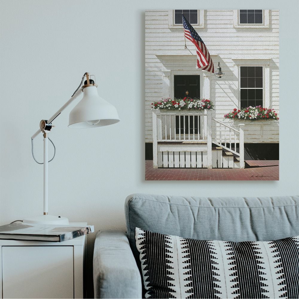 Stupell Industries Americana Town House Front Rural Country Charm Canvas Wall Art Design by Zhen-Huan Lu, 36" x 48"