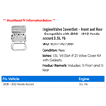 thumbnail image 2 of Engine Valve Cover Set - Front and Rear - Compatible with 2008 - 2012 Honda Accord 3.5L V6 2009 2010 2011, 2 of 2