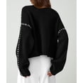 thumbnail image 2 of Suéter PRETTYGARDEN Otoño 2025 Cuello Simulado Oversize Negro S, 2 of 6