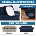 thumbnail image 6 of Stretch Velvet Sofa Couch Armchair Slipcover, Navy Blue, 6 of 12
