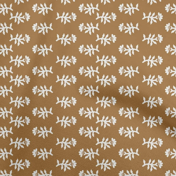 oneOone Velvet Dark Mustard Fabric Asian Block Sewing Material Print Fabric By The Yard 58 Inch Wide