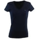 thumbnail image 1 of Camiseta Tommy Hilfiger para mujer, cuello en V, logotipo, azul marino, algodón, 1 of 1