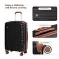 thumbnail image 7 of 5-Piece Luggage Set, 20/24/28 inch hardshell suitcases expandable duffel bag toiletry bag, Black, 7 of 7