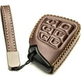 thumbnail image 2 of Vitodeco Genuine Leather Smart Key Fob Case Compatible with GMC Canyon, Sierra, Yukon, Acadia, Terrain (2021 - 2026 Models) - 6 Buttons, Brown, 2 of 5